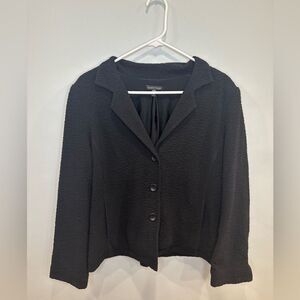 Eileen fisher crinkle textured blazer black